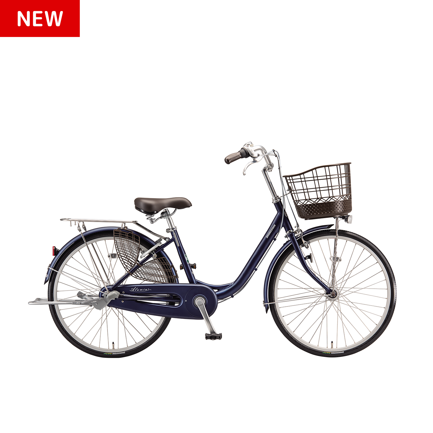 (No 1208-3) Mnamu 26インチ シルバー アルミーユ(26インチ 変速なし ダイナモランプモデル) - Bridgestone